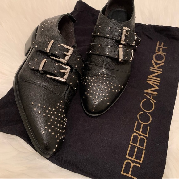 Rebecca Minkoff Studded Leather Black Booties 7.5 - Picture 13 of 14